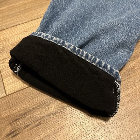 Men's Carhartt Fleece Lined Jeans SZ 42 x 32 VTG USA Made Denim Blue B155 DST - Picture 8 of 12